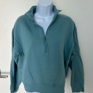 a new day Women's Blue-Green Zip-Up Sweater
